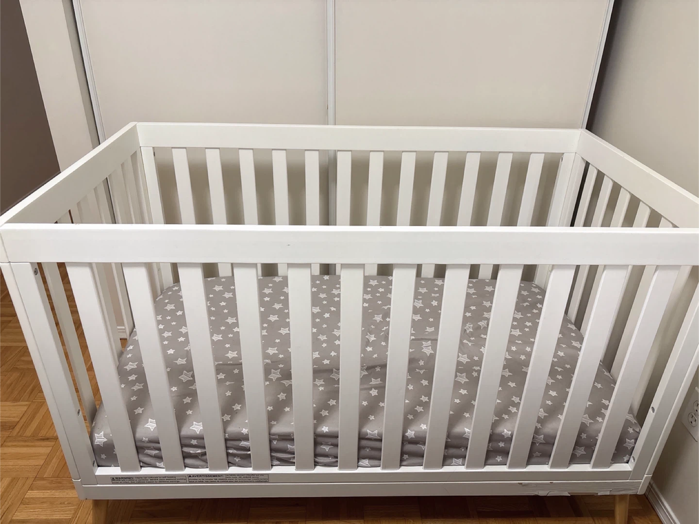 White Crib with Star Pattern Sheet - photo 2