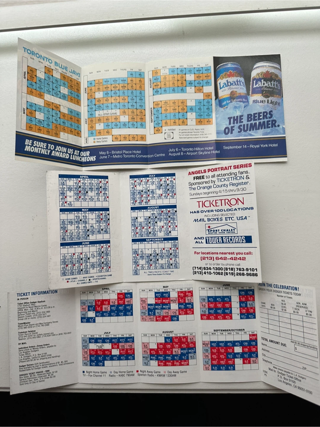 1990 Blue Jays and other baseball team schedules - photo 5
