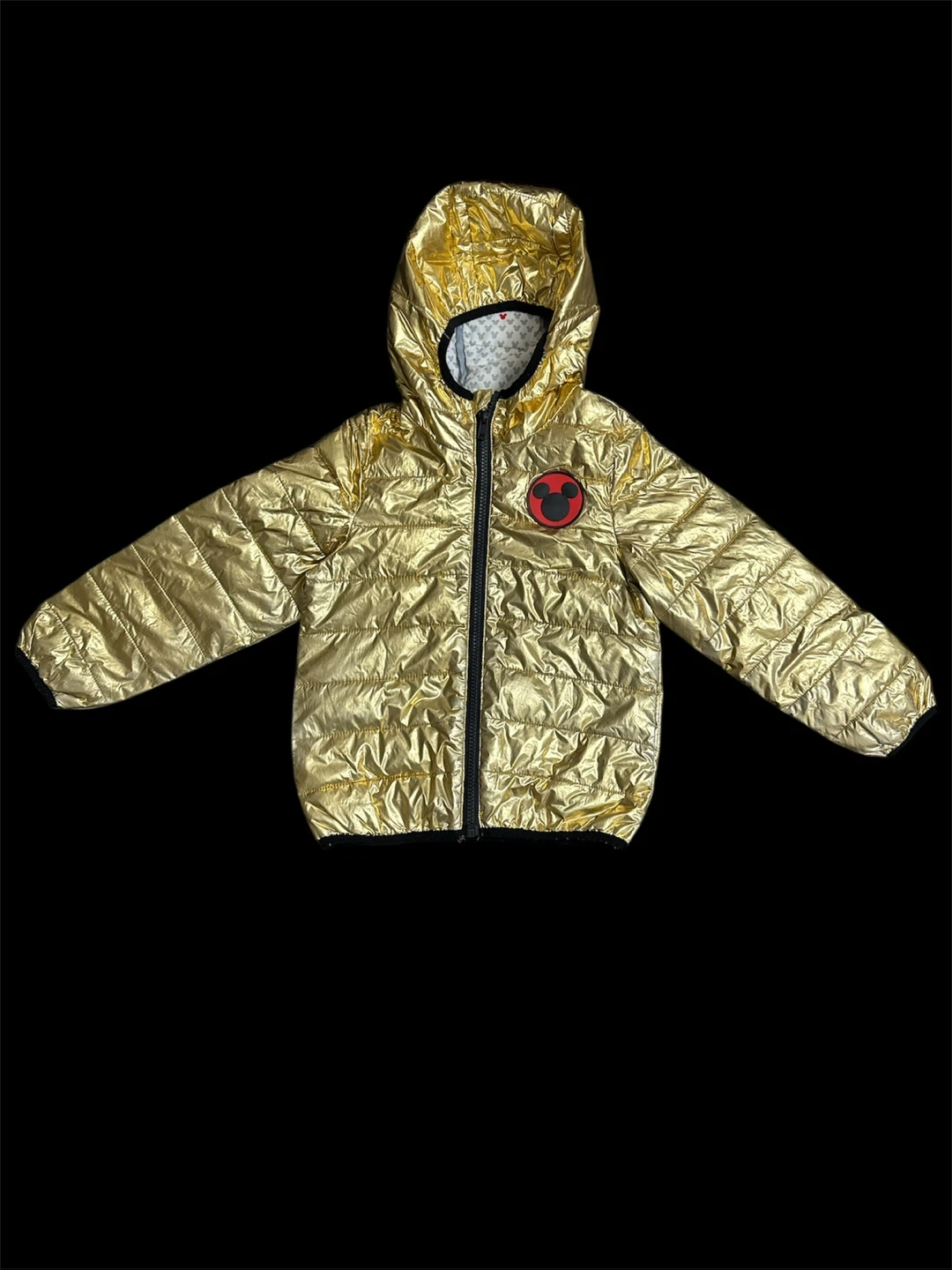 Gold Mickey Mouse Puffer Jacket Size 4T