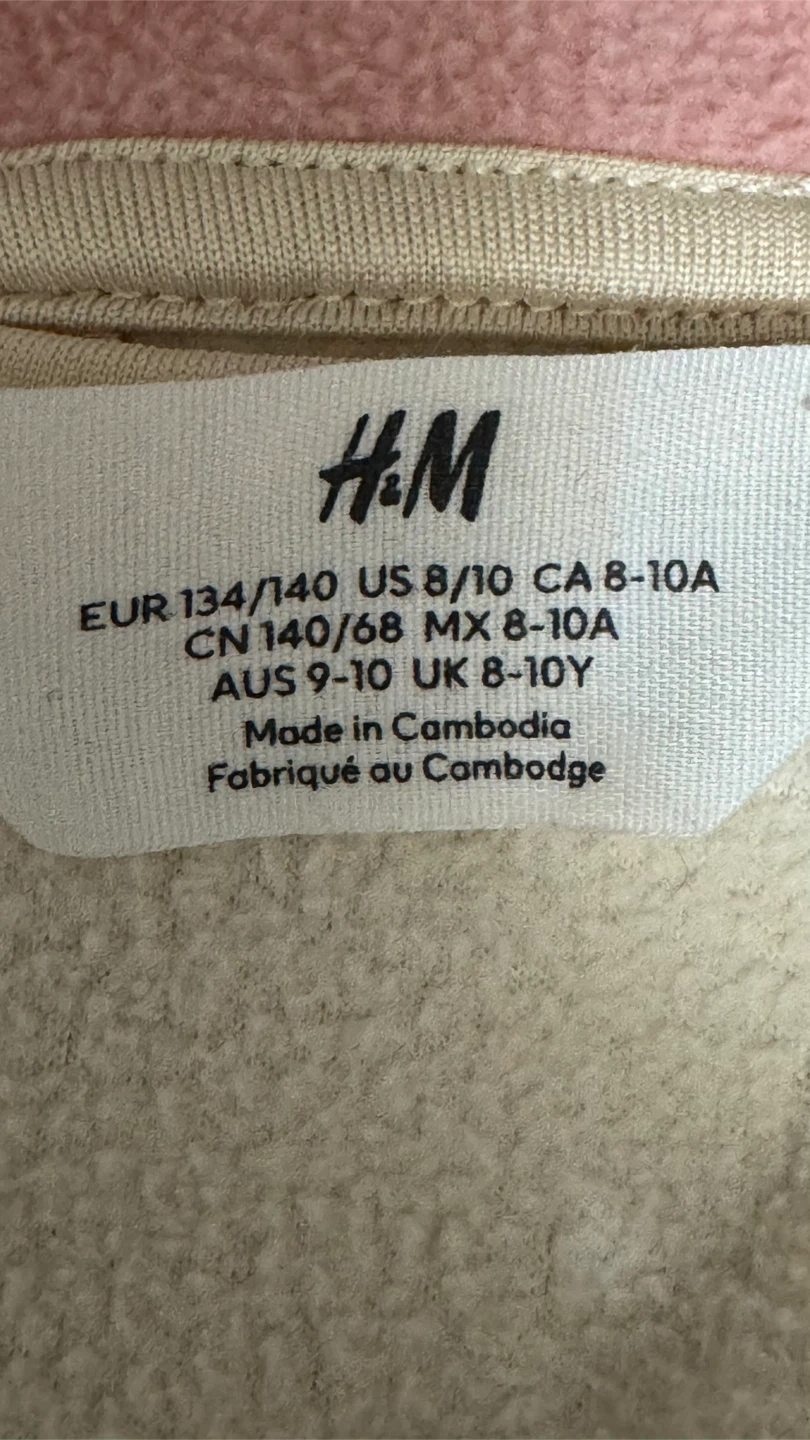 H&M Fleece Jacket - Pink and Cream - Size 8-10Y - photo 2
