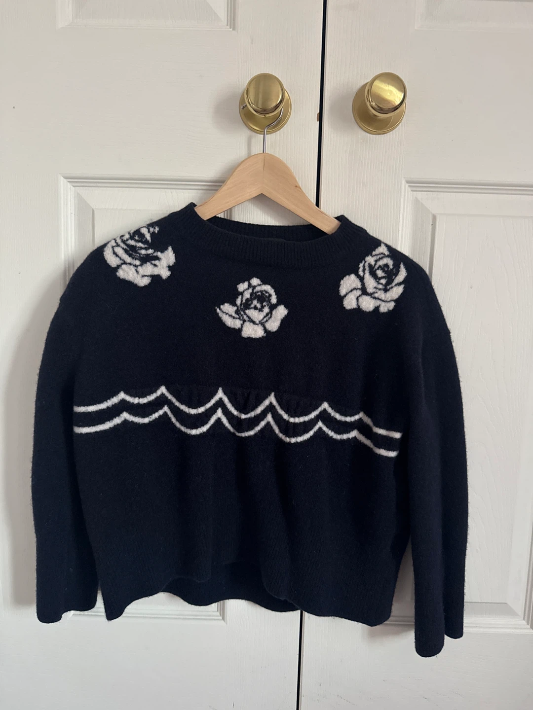 Markus Lupfer Navy Blue Rose Sweater - XS