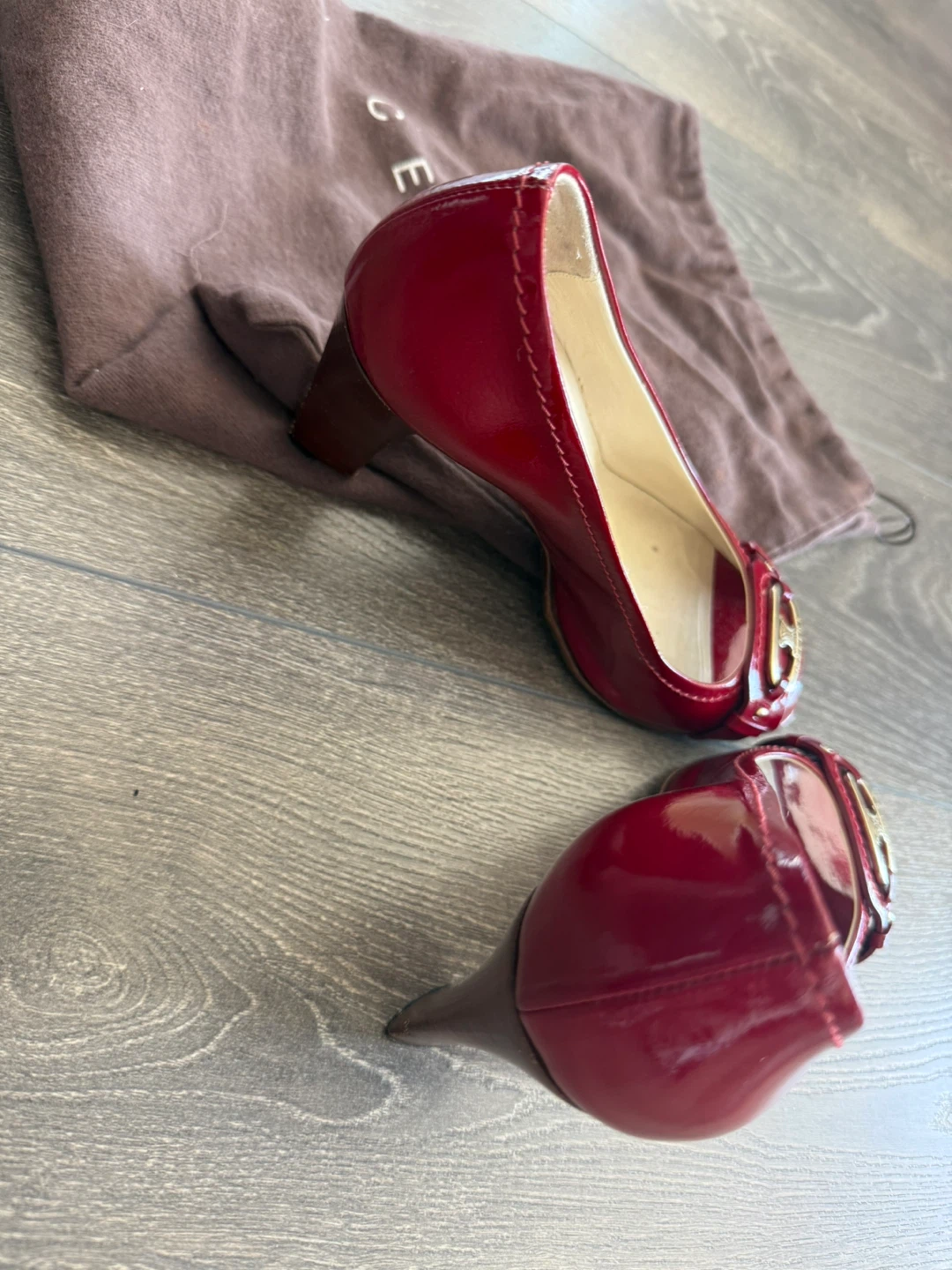 Authentic Leather Celine Peep-Toe Heels - photo 4