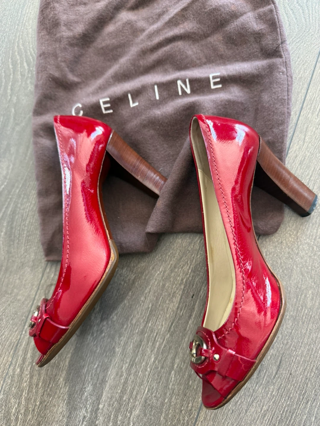 Authentic Leather Celine Peep-Toe Heels - photo 5