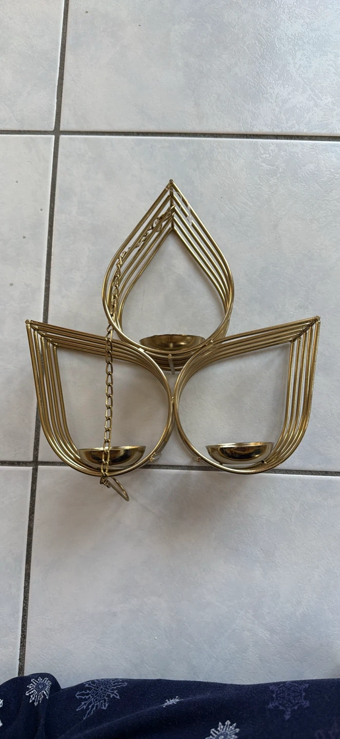 Gold Metal Taper Candle Holder Candelabra - photo 3