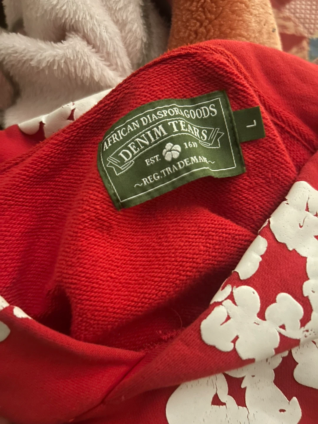Denim Tears African Diaspora Goods Hoodie - Red - Size L