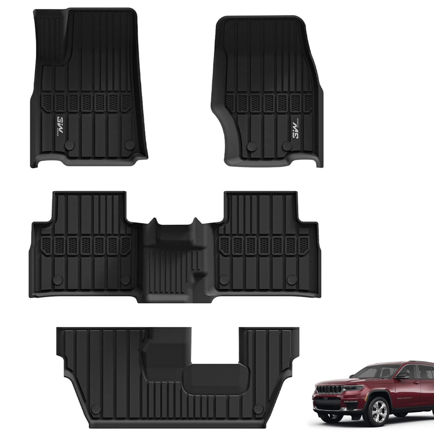 Floor Mats Fit for Jeep Grand Cherokee L 7 Seat 2021- 2026