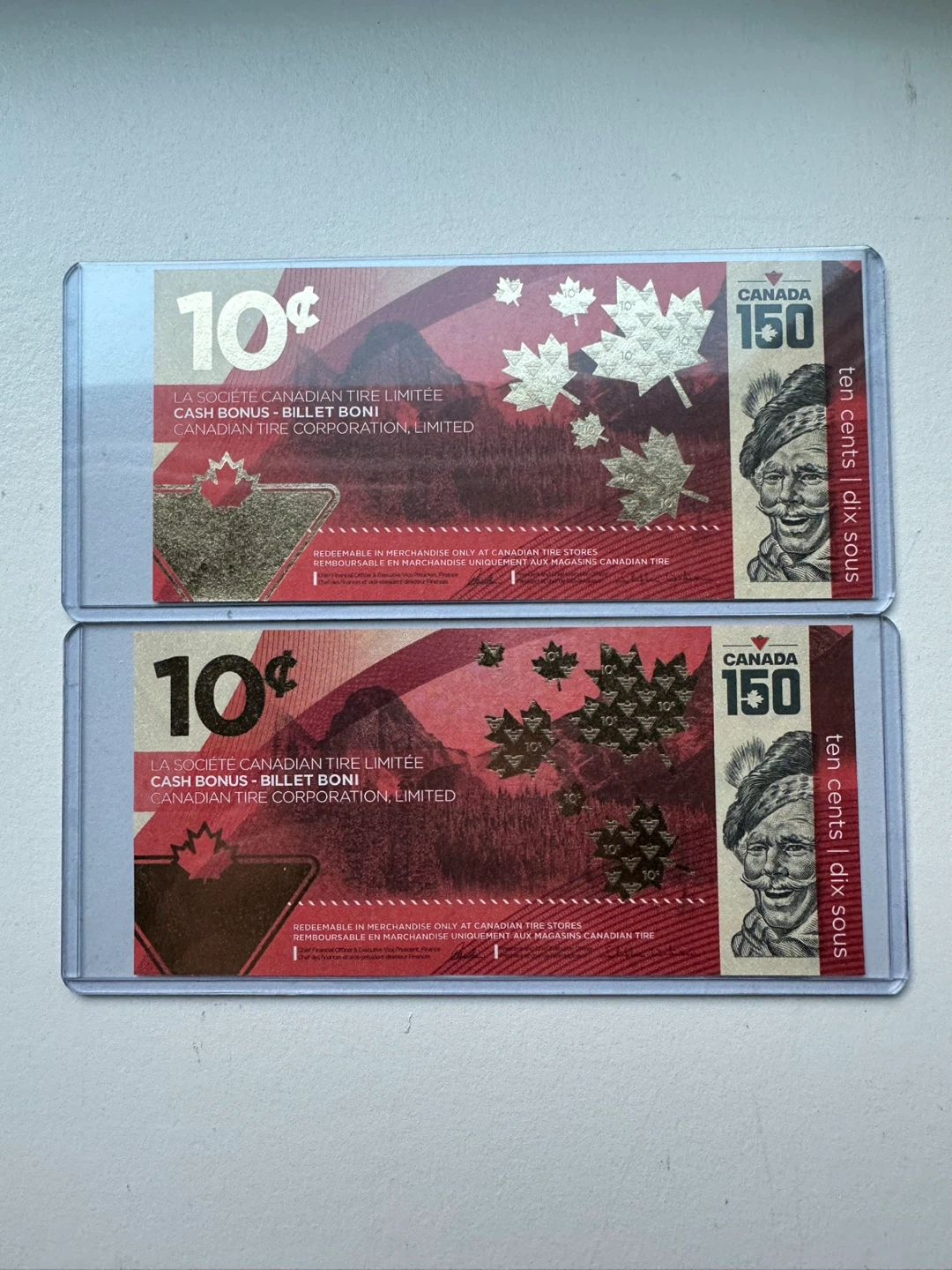 Canadian Tire 10 cent bills