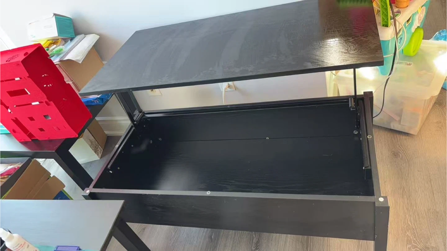 HomCom 39" Modern Lift Top Coffee Table Desk with Storage - photo 5
