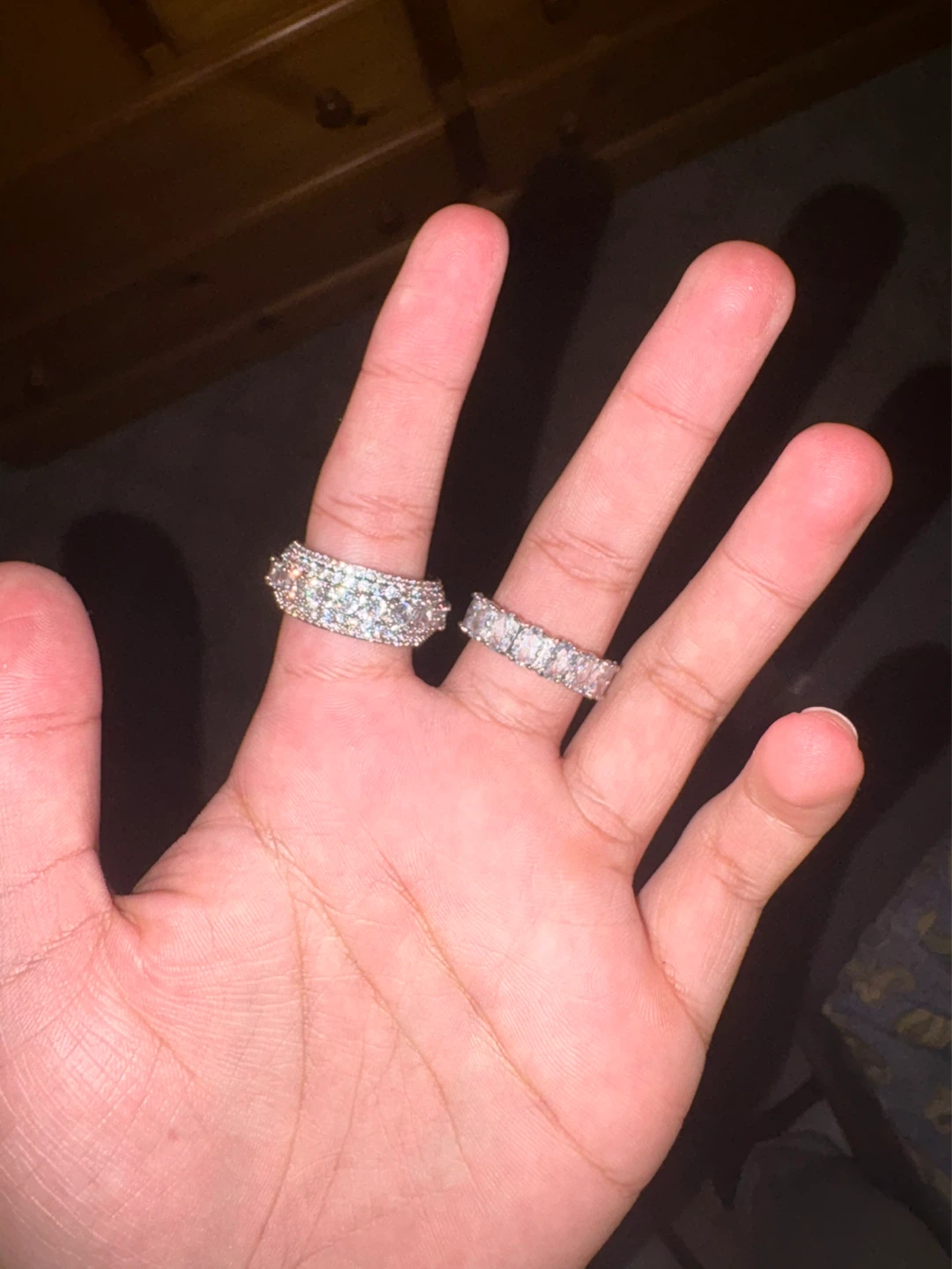 Two Bling Rings - Diamond Encrusted Bands - photo 2