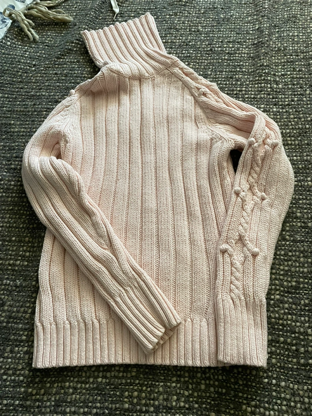🥕IZOD Pink Cable Knit Turtleneck Sweater M/M - photo 2