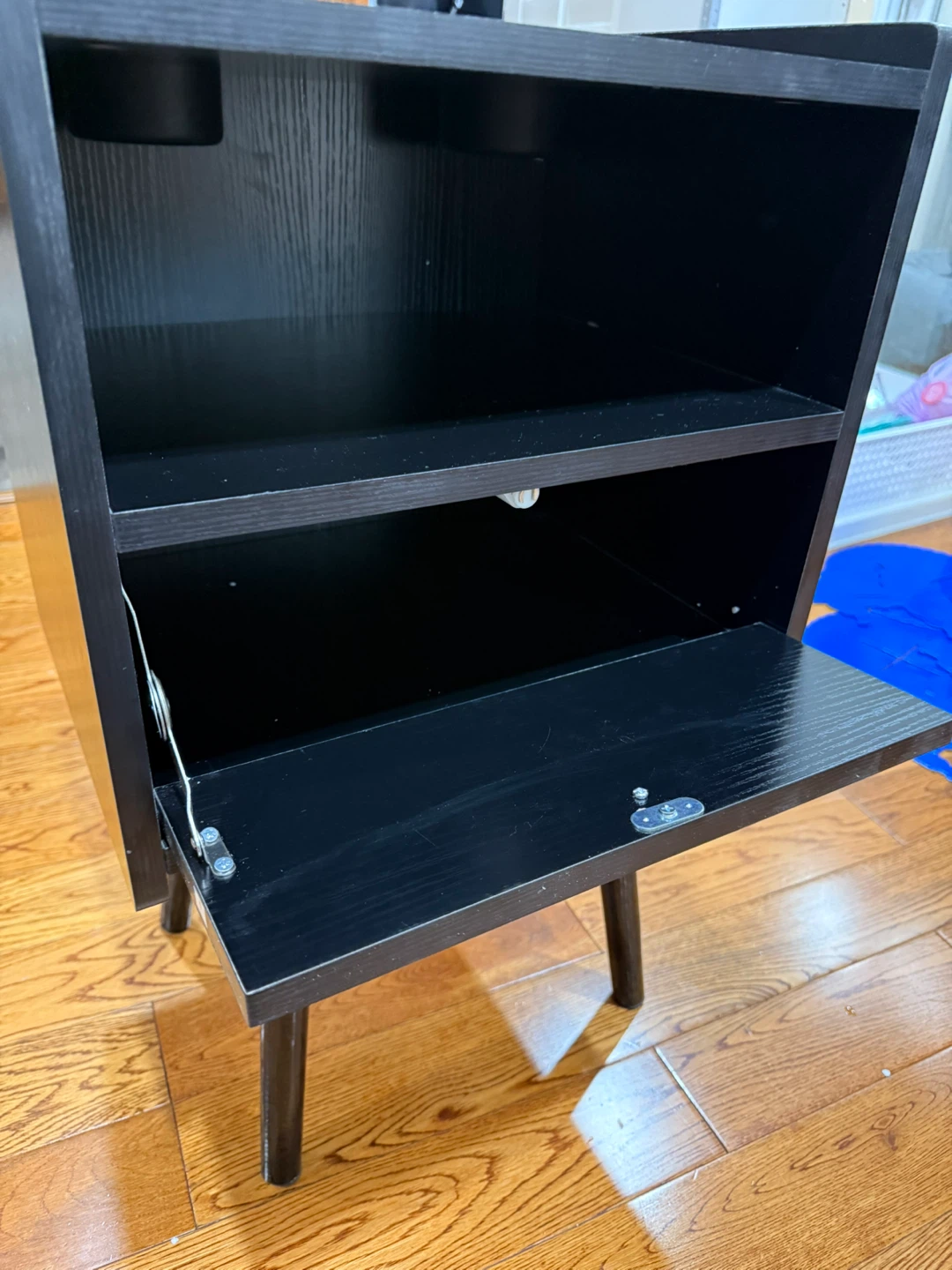 Black Nightstand with 2 Cup Holders - photo 2