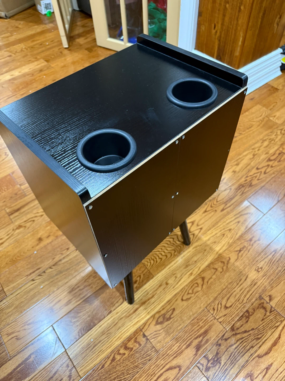 Black Nightstand with 2 Cup Holders - photo 4