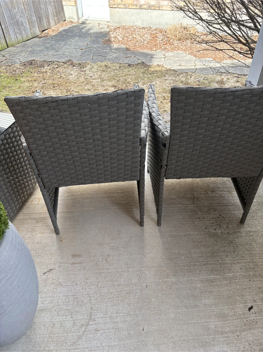 Outdoor Grey Wicker Bistro Set - photo 4