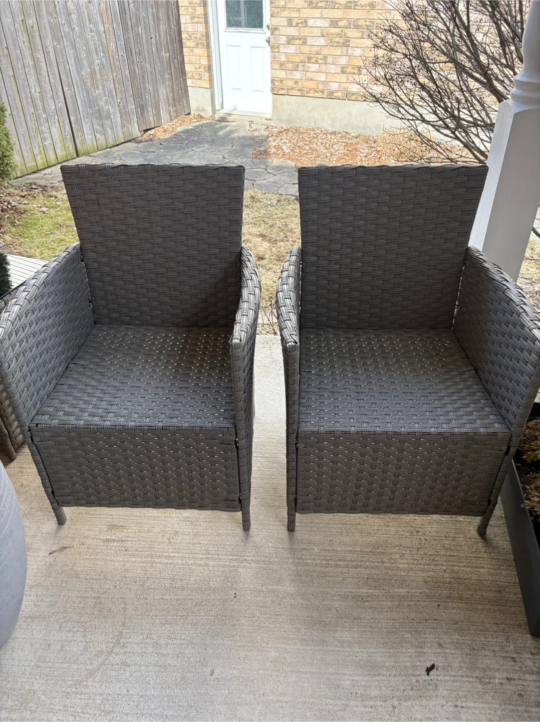 Outdoor Grey Wicker Bistro Set - photo 3