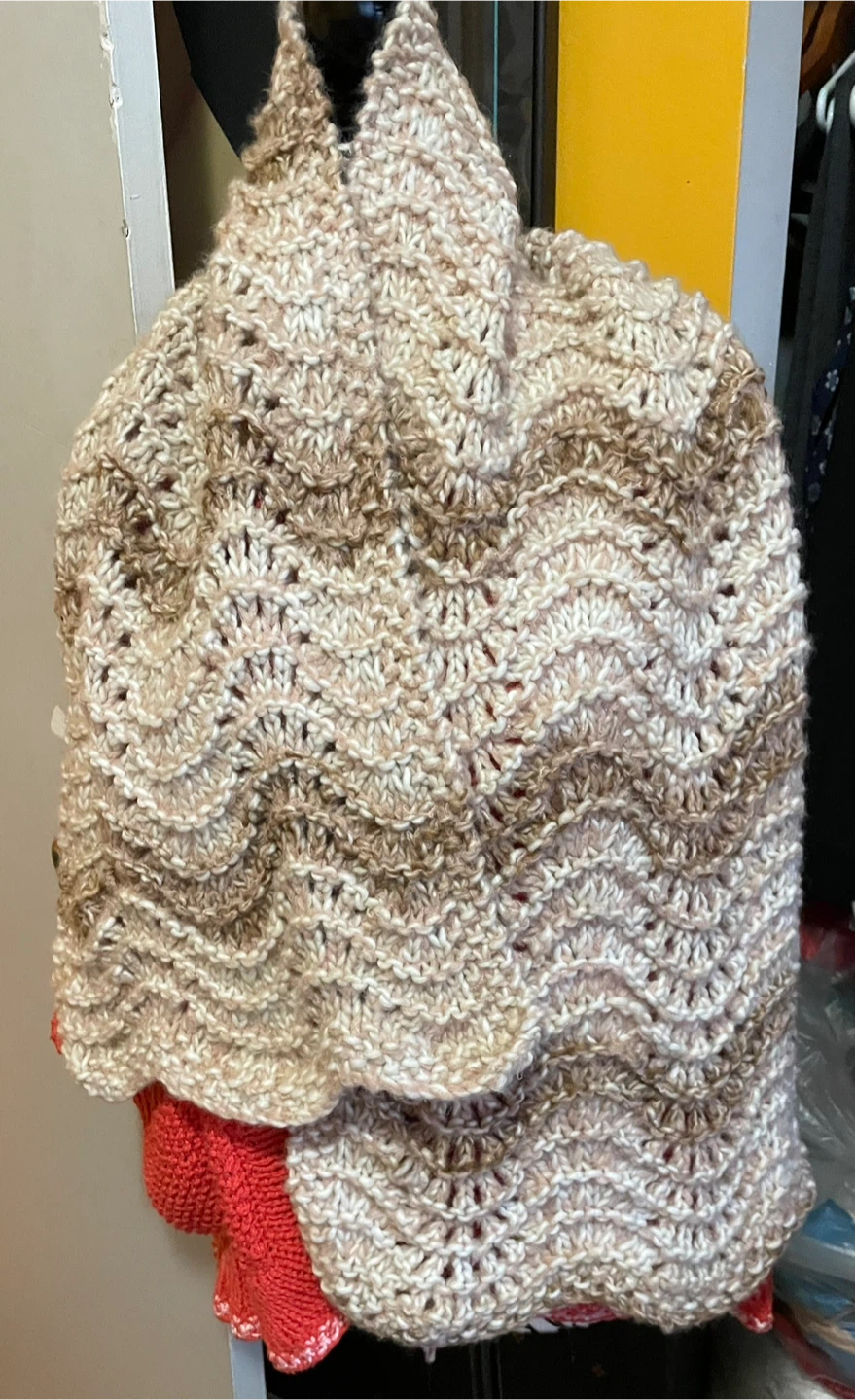 🥕Hand-Knitted Scarf - Beige & Brown - photo 3