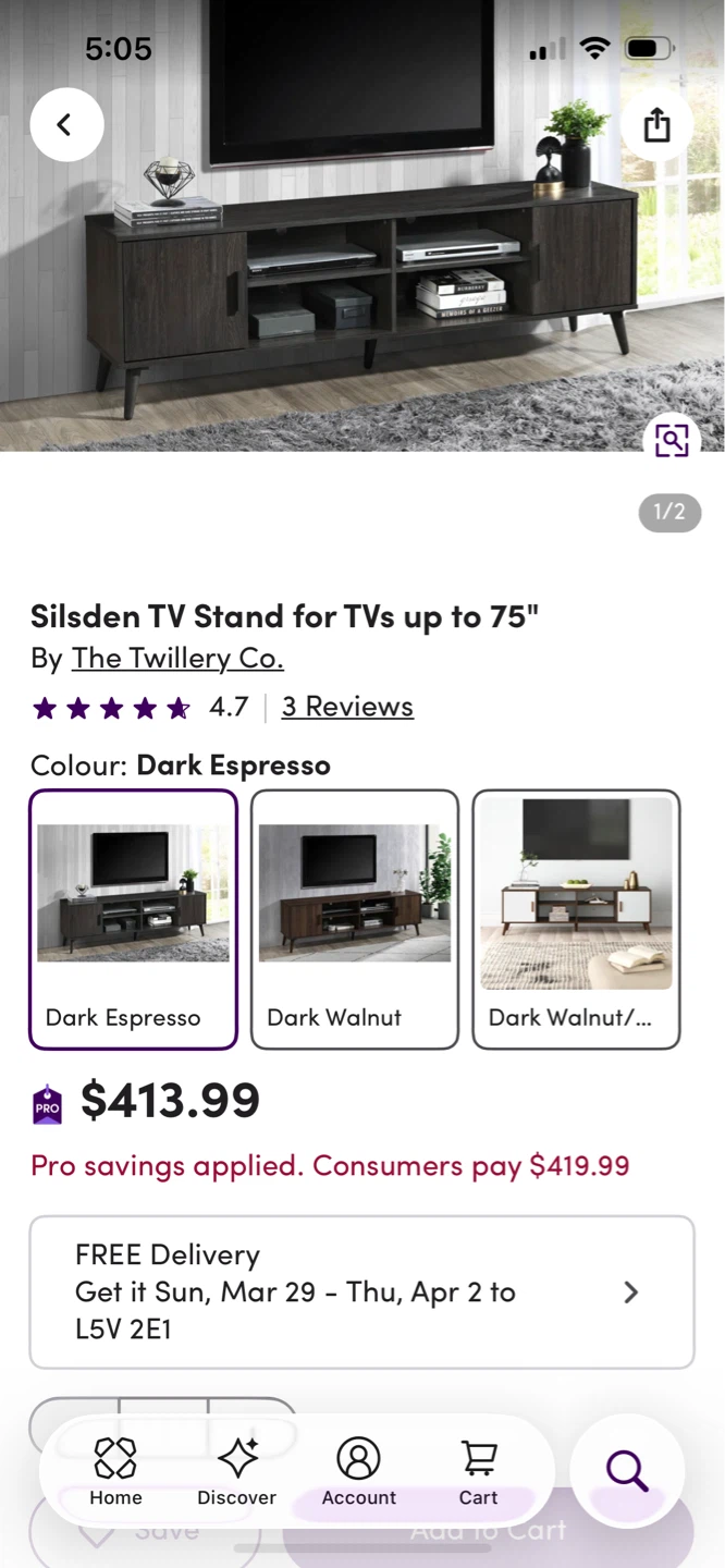 Silsden TV Stand - Dark Espresso - photo 2