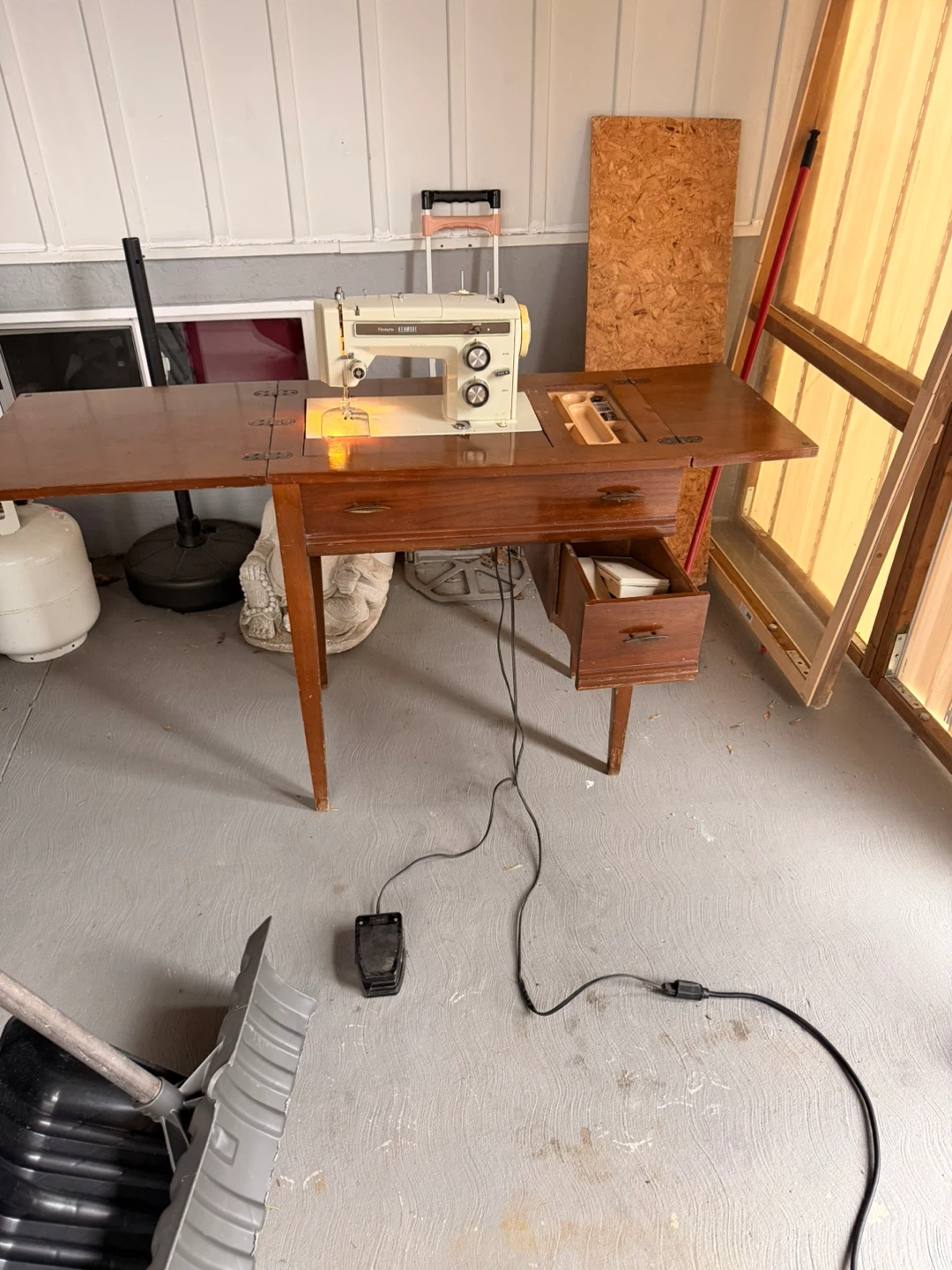 Sears Kenmore Sewing Machine in Wooden Cabinet