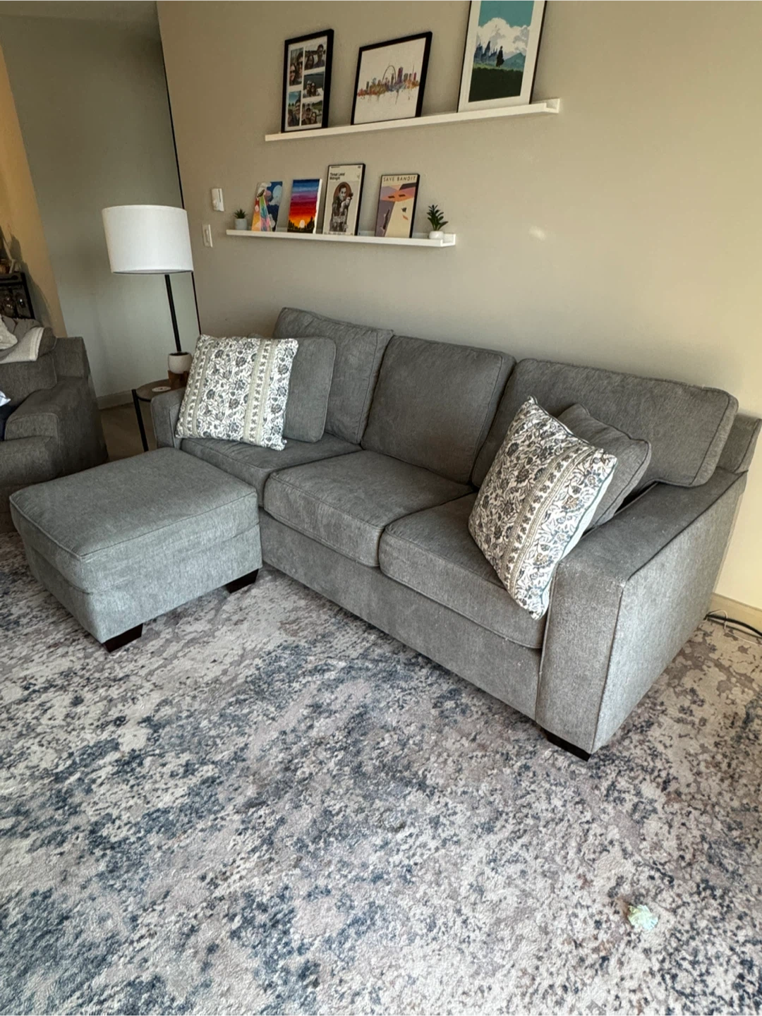 Walter E Smithe Gray Sofa Bed with Ottoman - photo 2