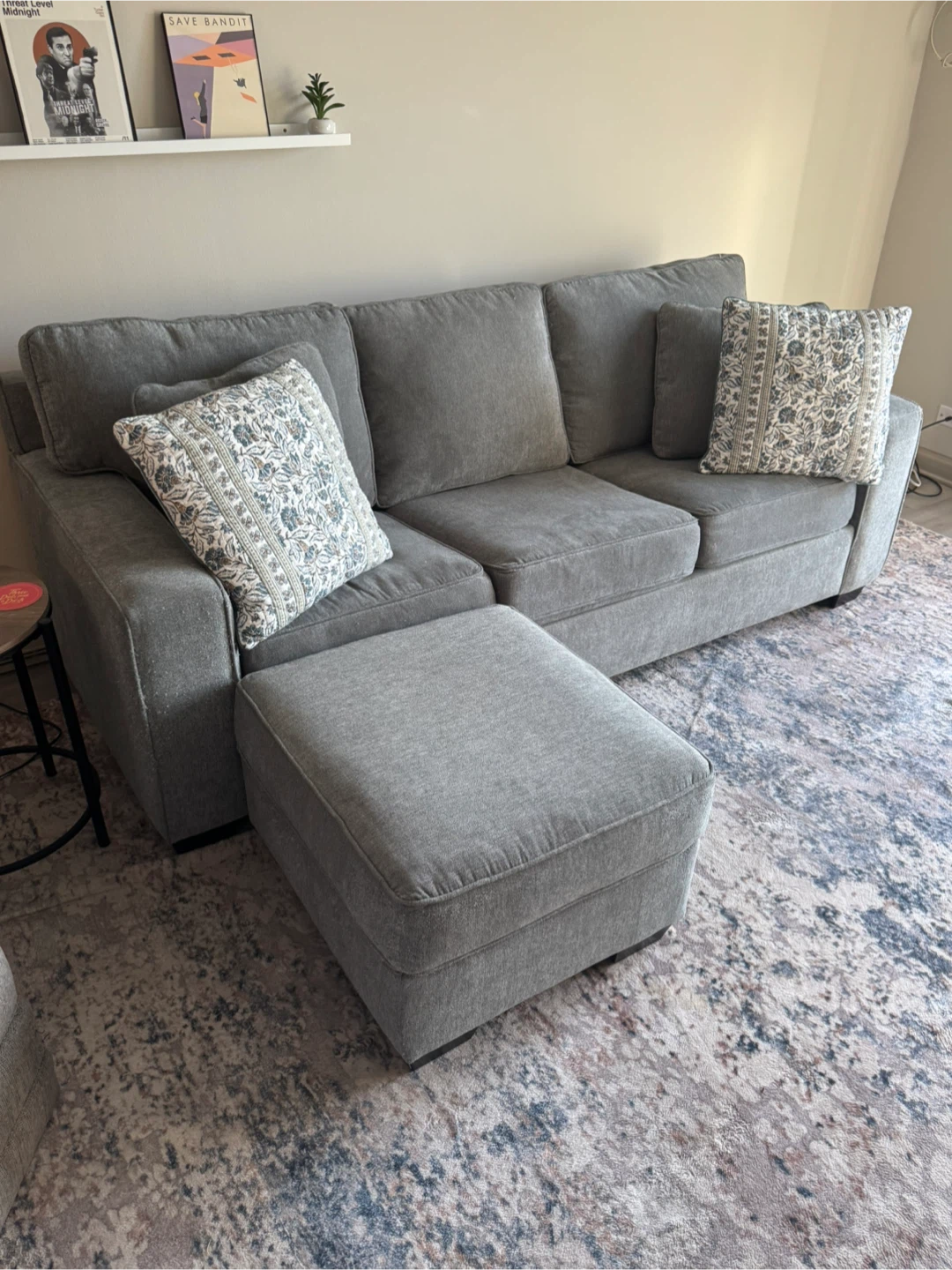Walter E Smithe Gray Sofa Bed with Ottoman - photo 3