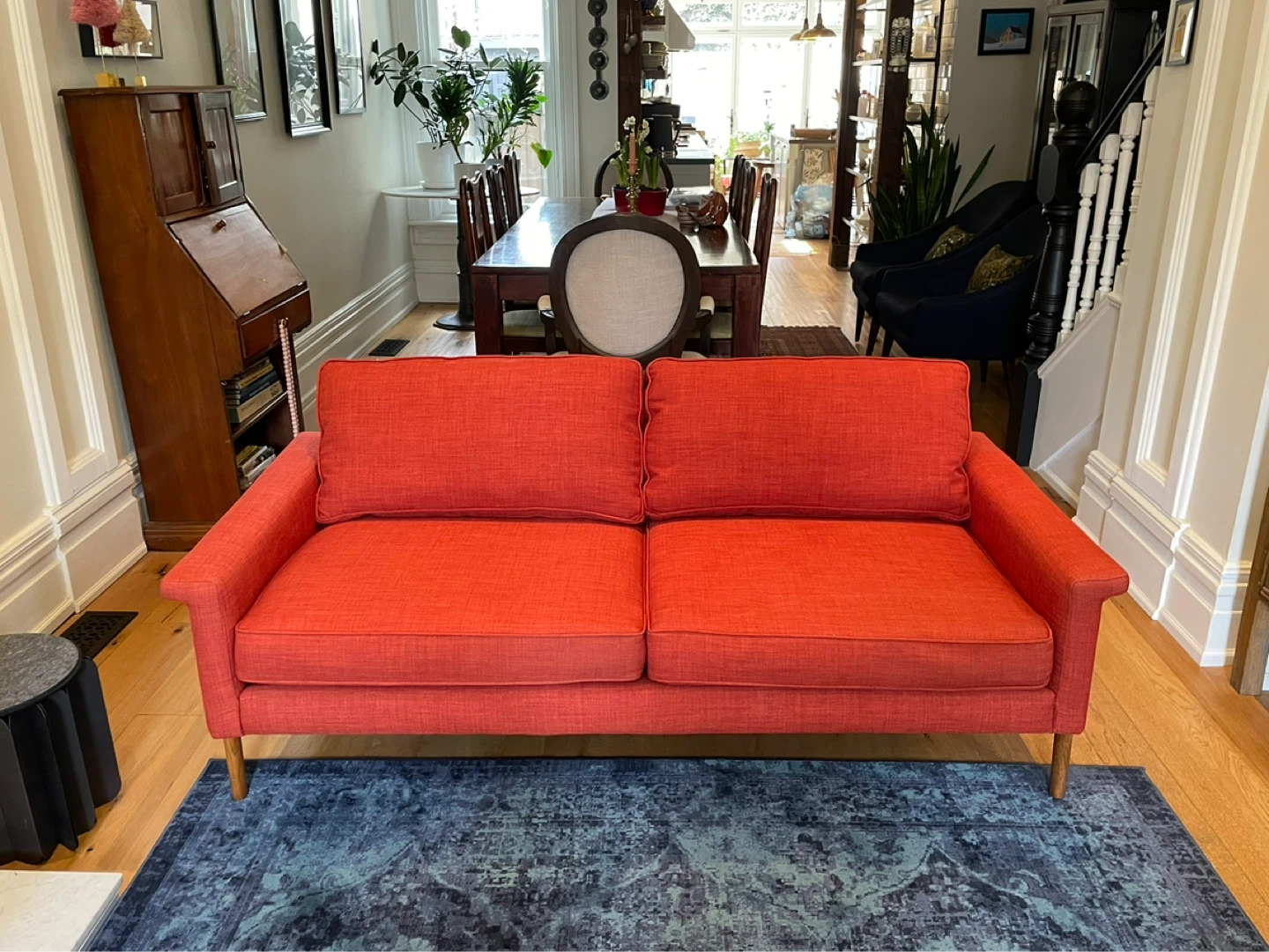 Orange Mid-Century Modern Sofa