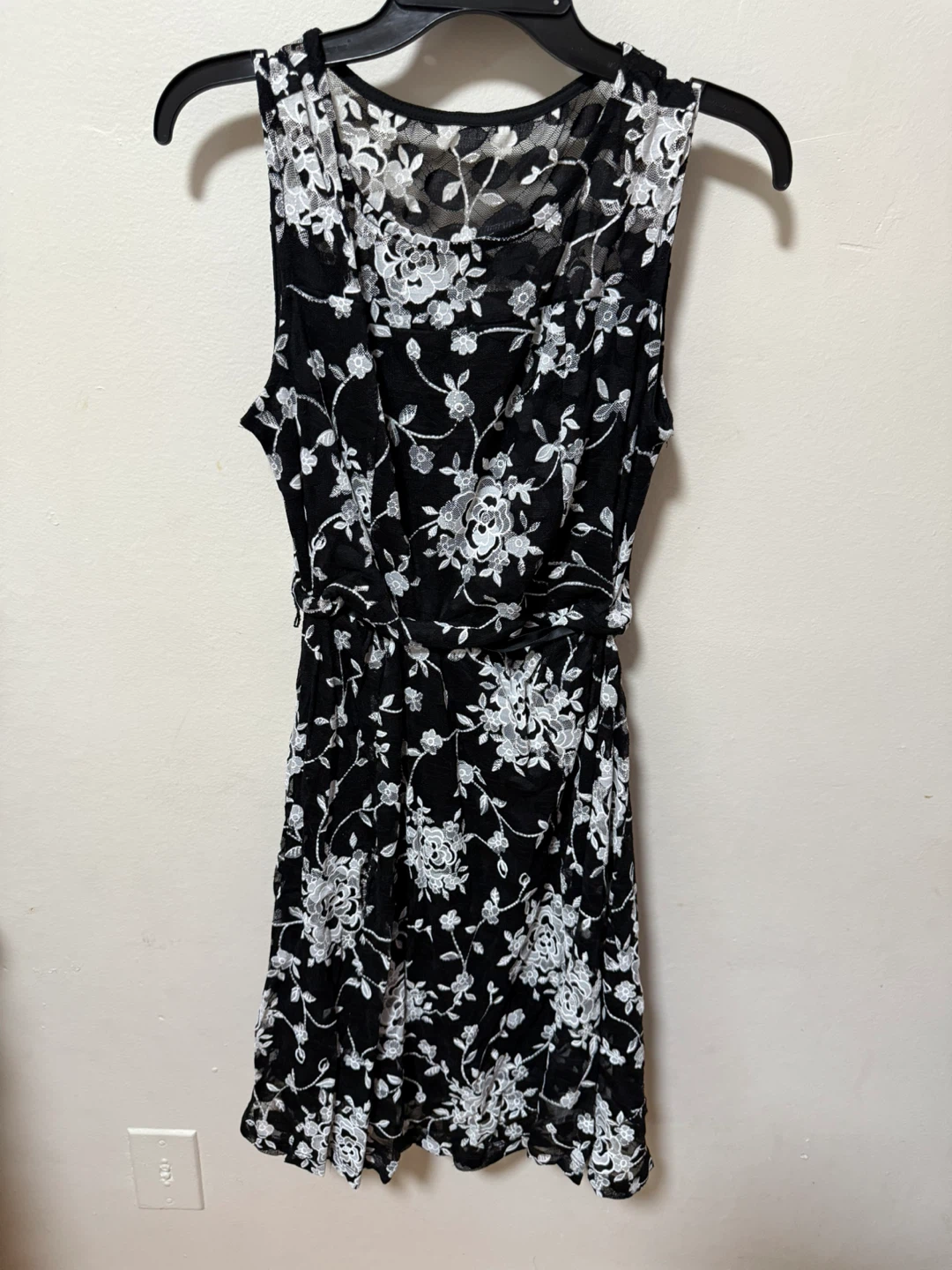 Candalite Petite Black Floral Lace Dress PM