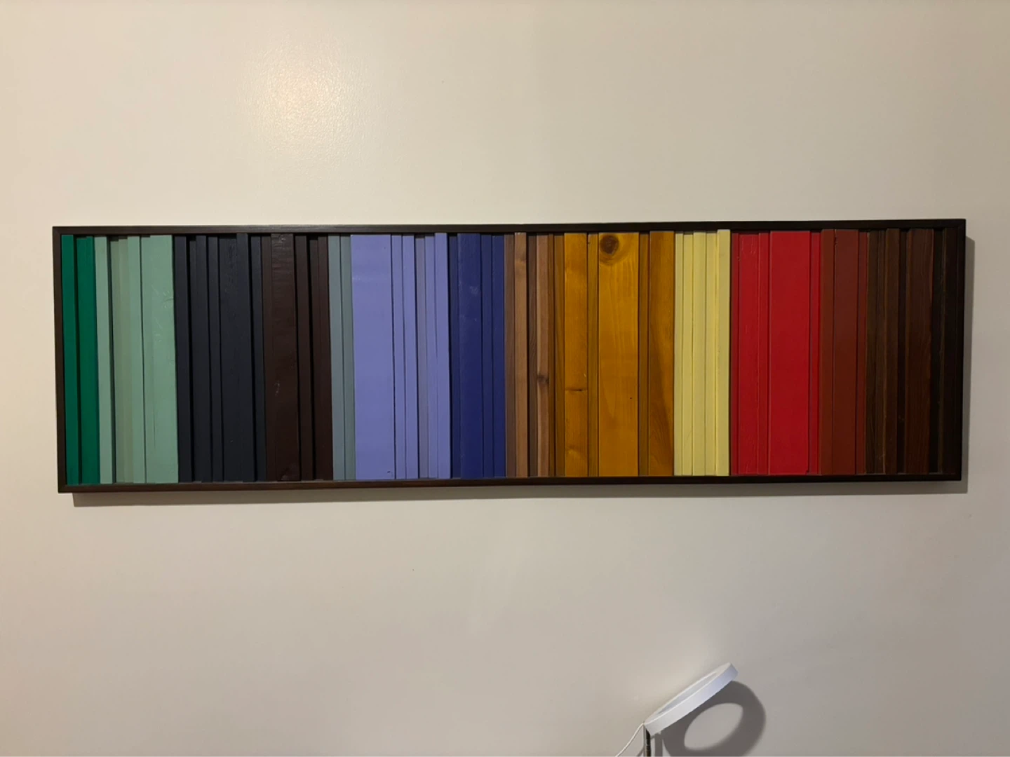 Painted Wooden Wall Art with Multicolor Slats