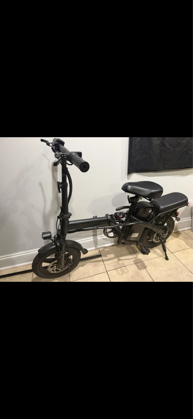Black Folding Electric Bike