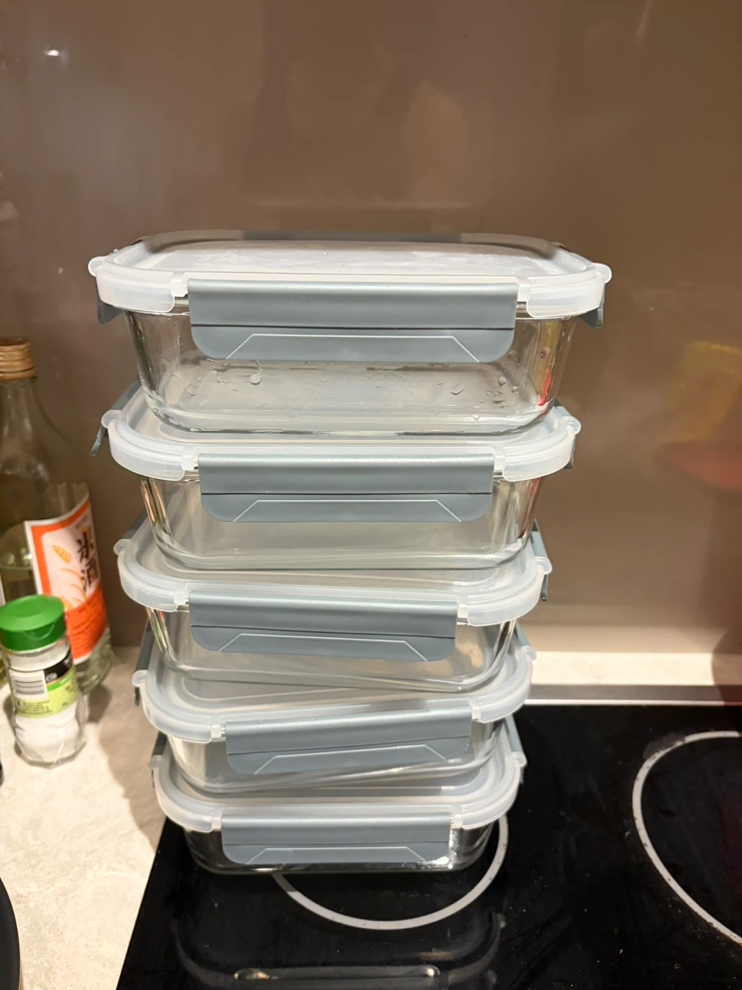 5 Glass Food Storage Containers with Lids (Set of 5)