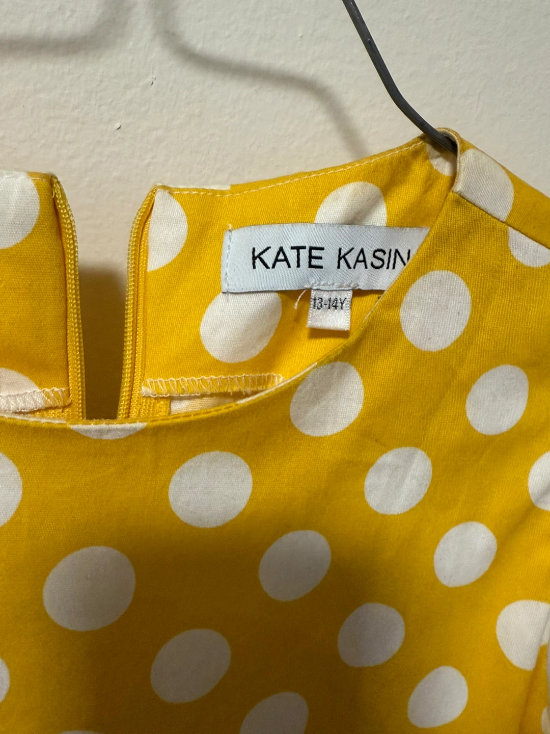 Kate Kasin Yellow Polka Dot Dress - Size 13-14Y - photo 2