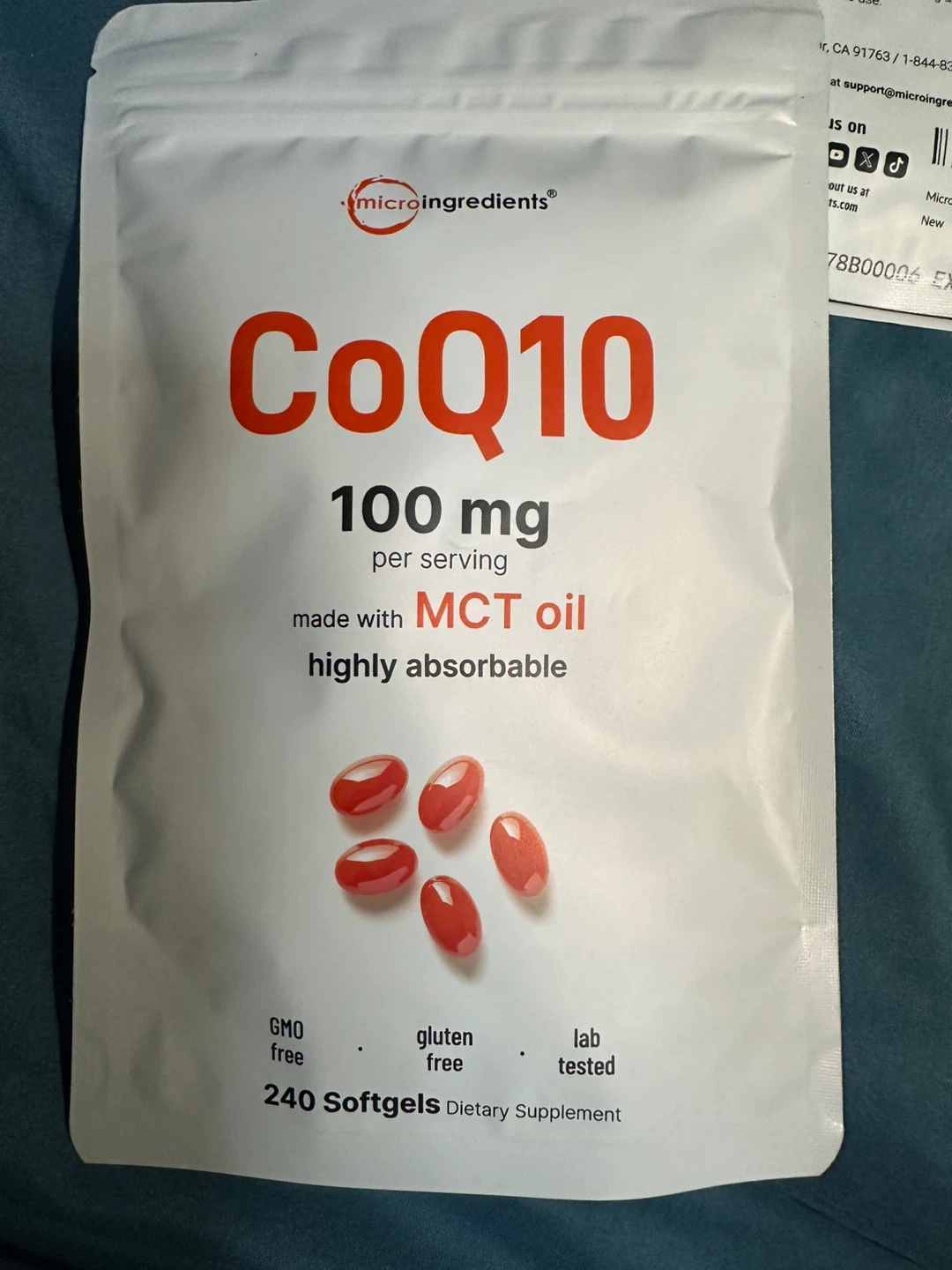 Micro Ingredients CoQ10 100mg Softgels - 240 Count