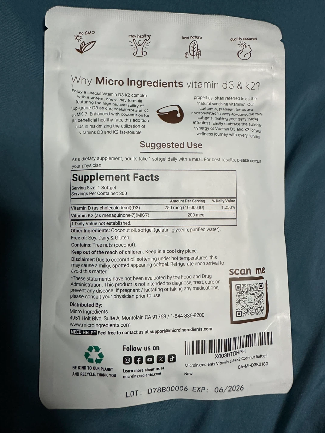 MicroIngredientsVitamin D3&K2 w/ Coconut Oil - photo 2
