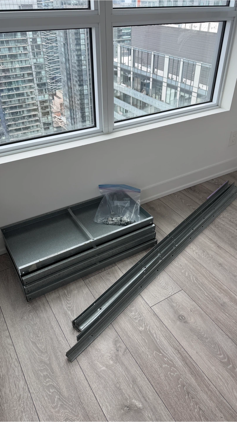 Galvanized Metal 4-Shelf Storage Unit