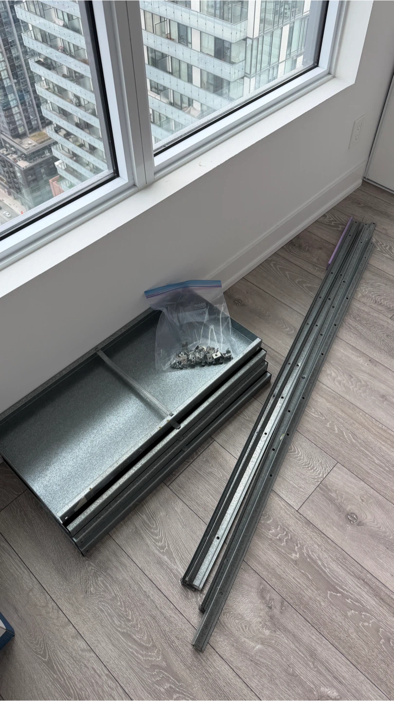 Galvanized Metal 4-Shelf Storage Unit - photo 2