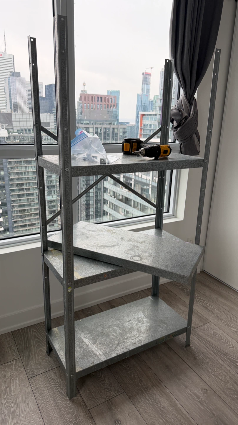 Galvanized Metal 4-Shelf Storage Unit - photo 3