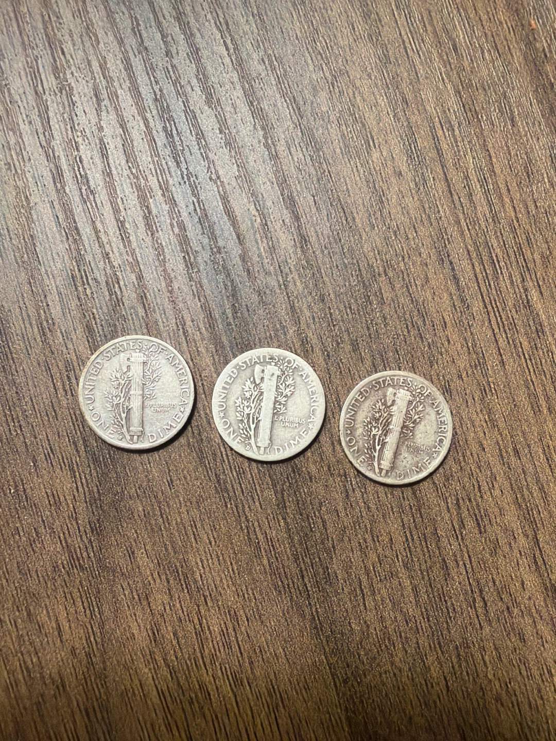 3 Mercury Dimes - 1941, 1944, 1944 - photo 2