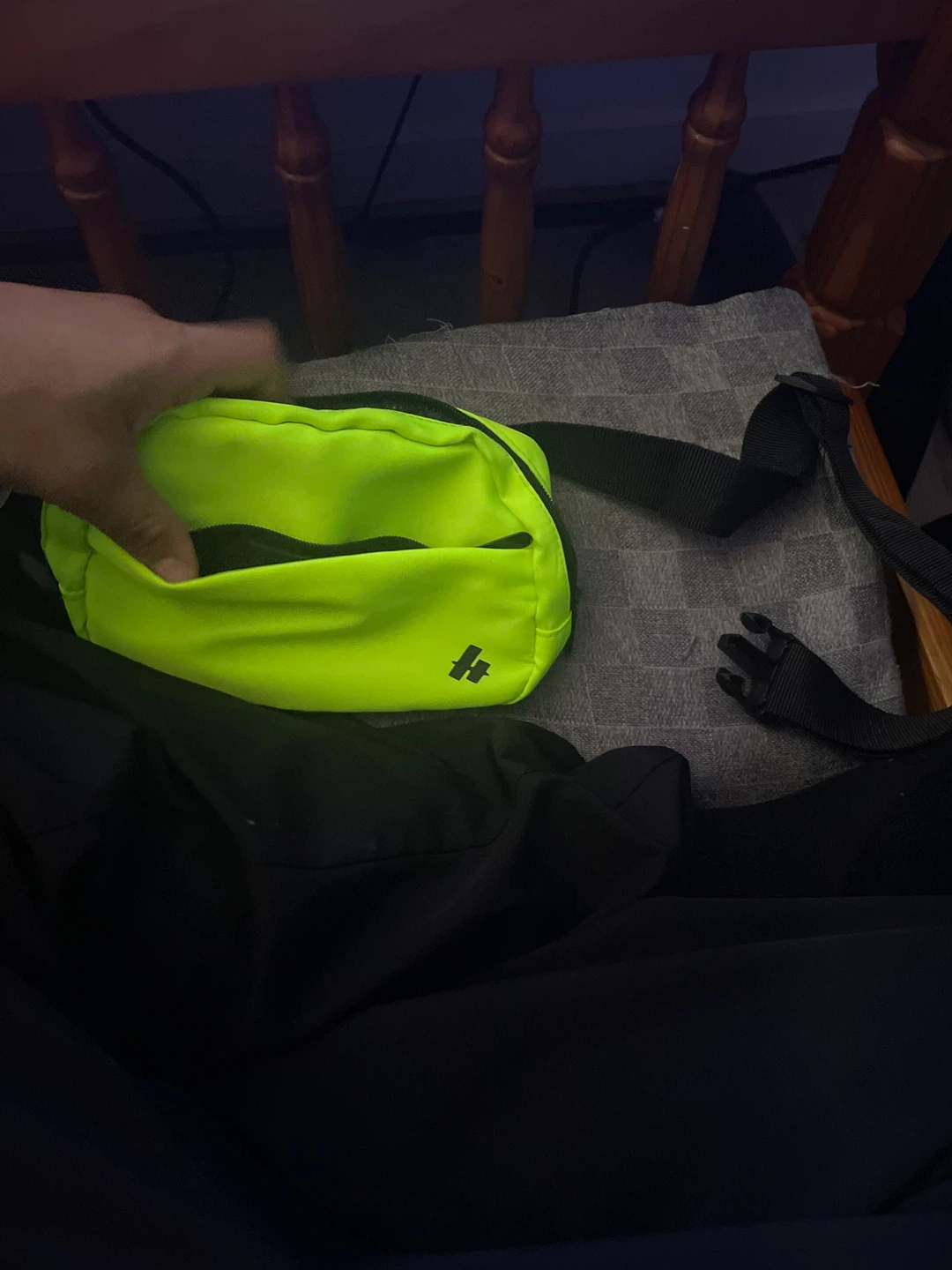 Neon yellow waist bag