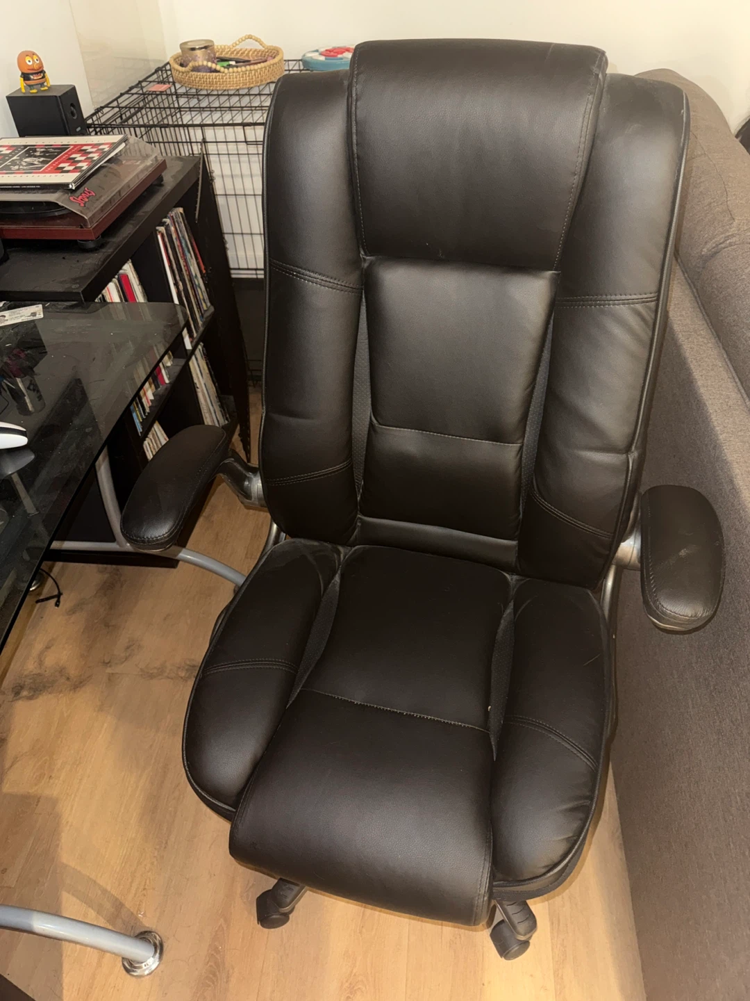 Black Faux Leather Office Chair