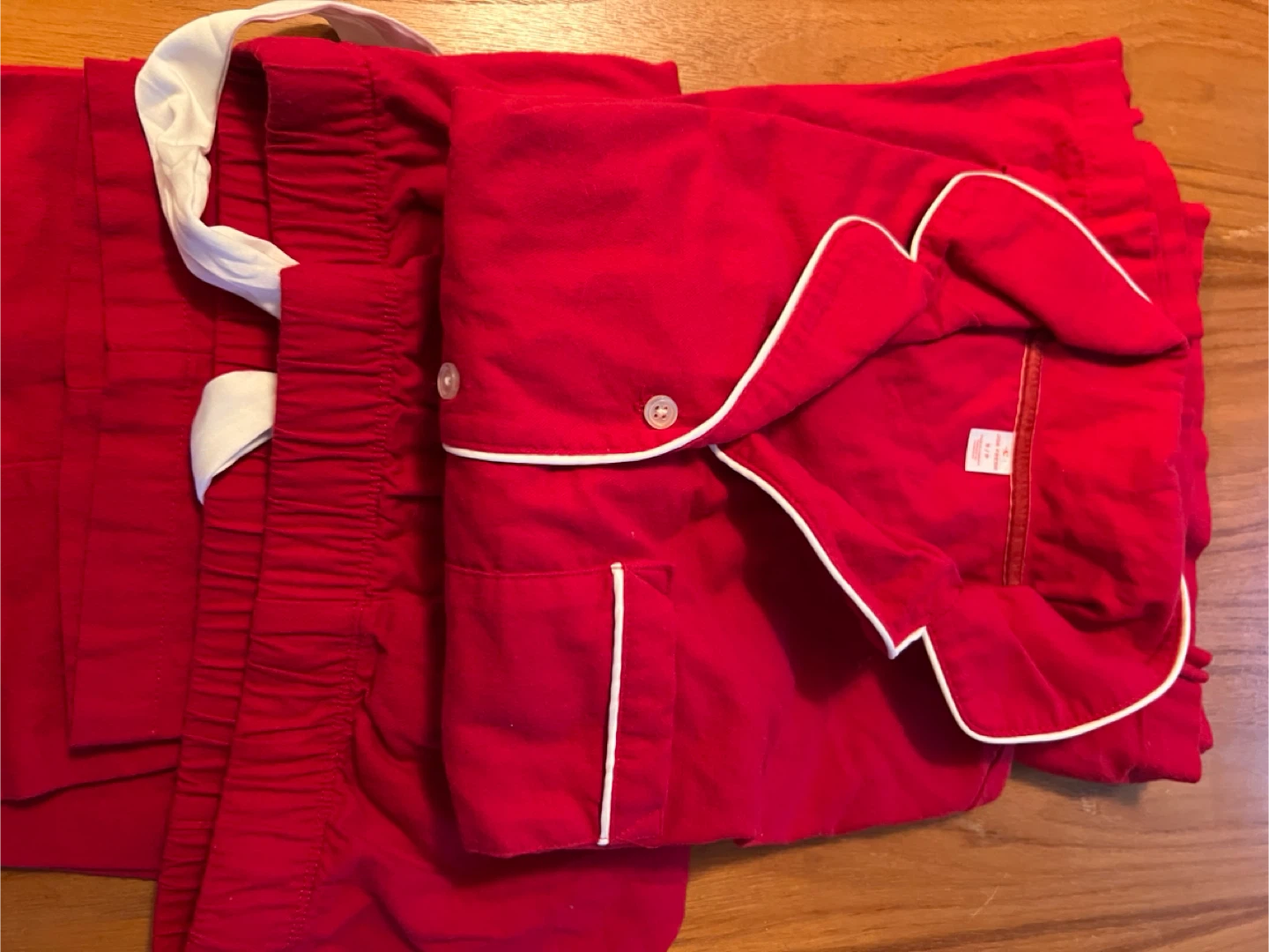 Red Pajamas with White Piping Free 🥕