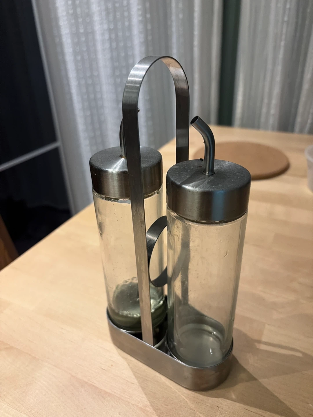 Glass and Stainless Steel Oil and Vinegar Set