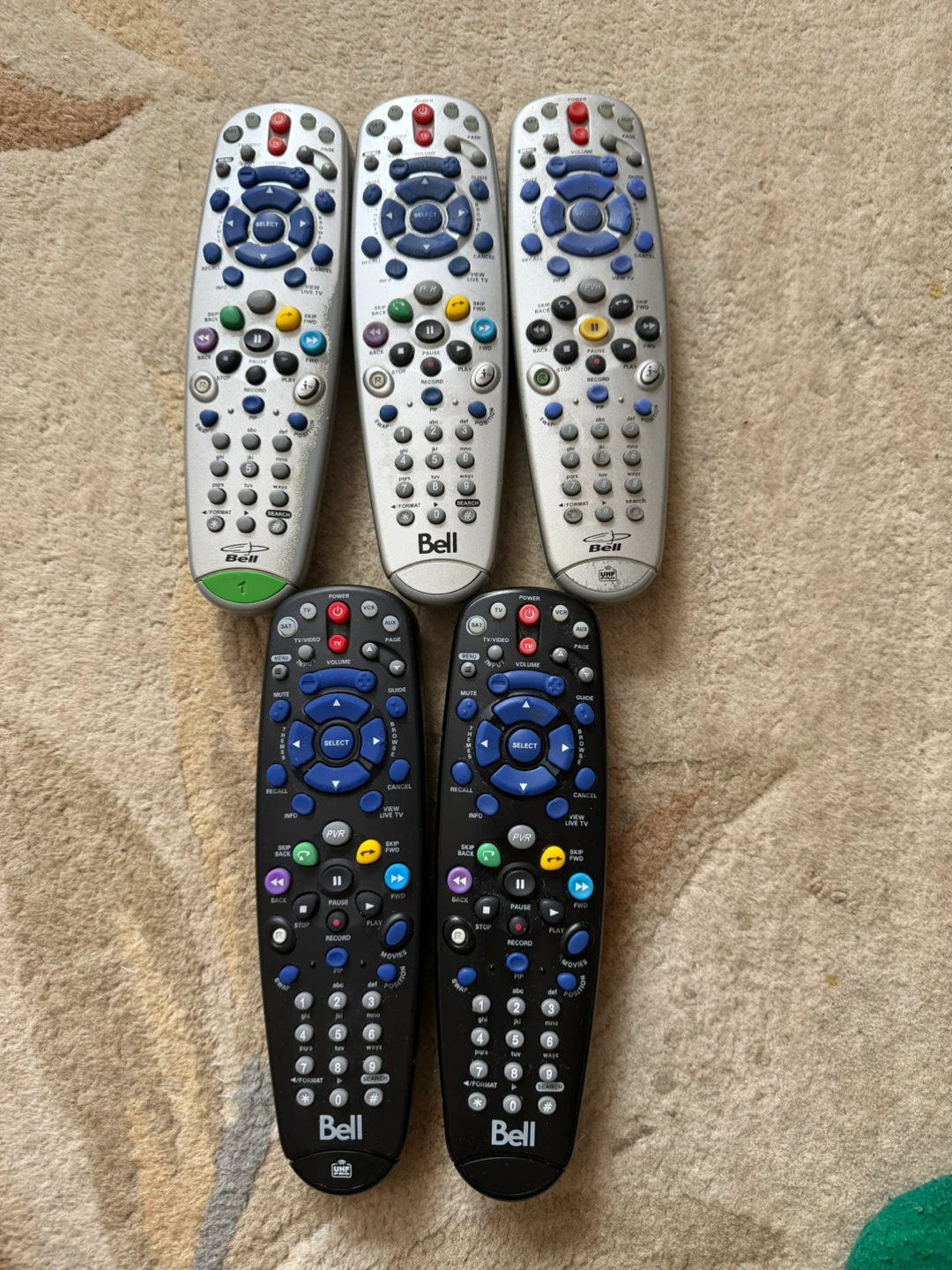 BELL TV PVR Remote – IR/UHF 5.3 / 5.4 / 6.4 / 8.0