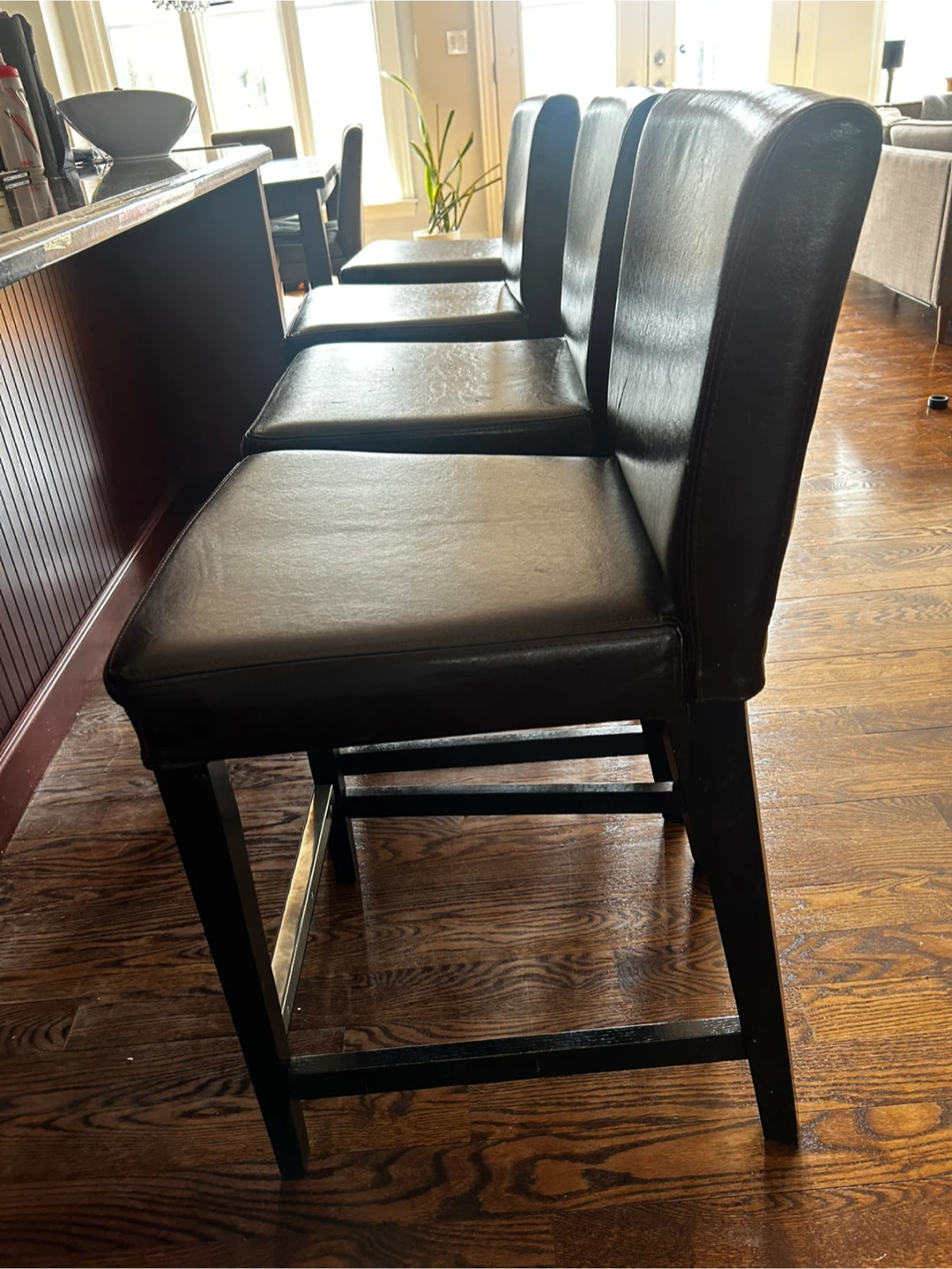 Brown Faux Leather Bar Stools - photo 4