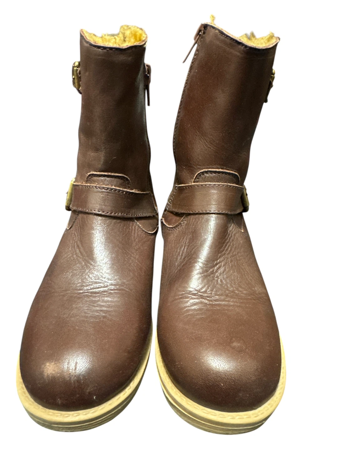 Brown Leather Buckle Boots Size 33 - photo 3