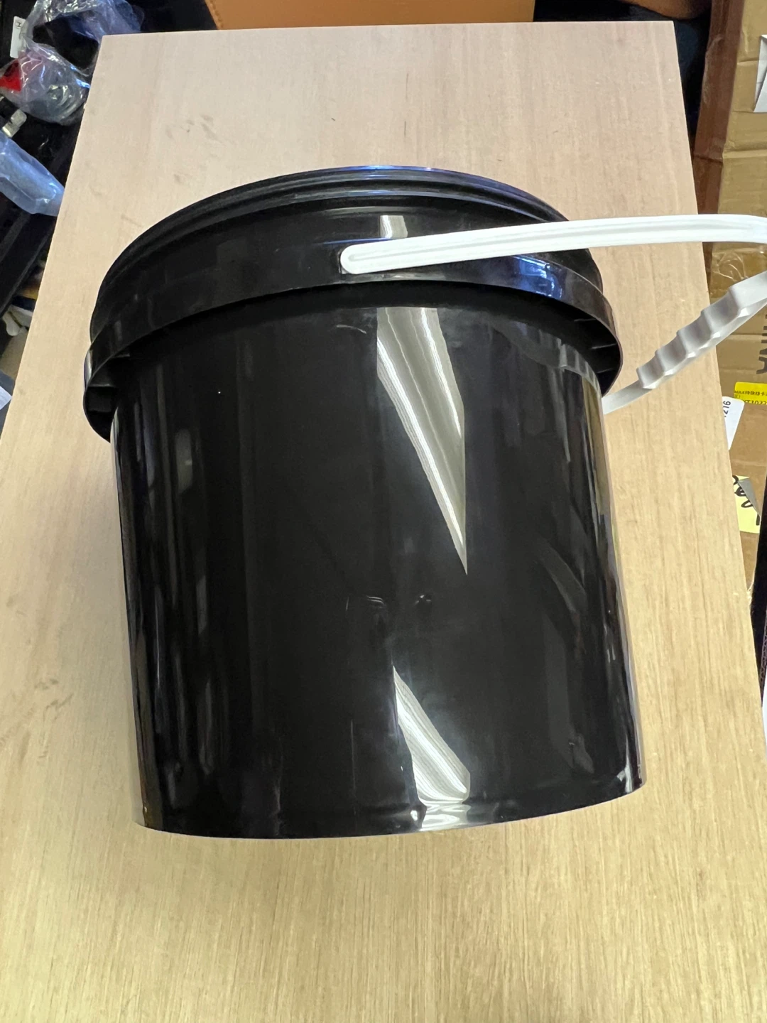 Black Plastic Bucket with Handle