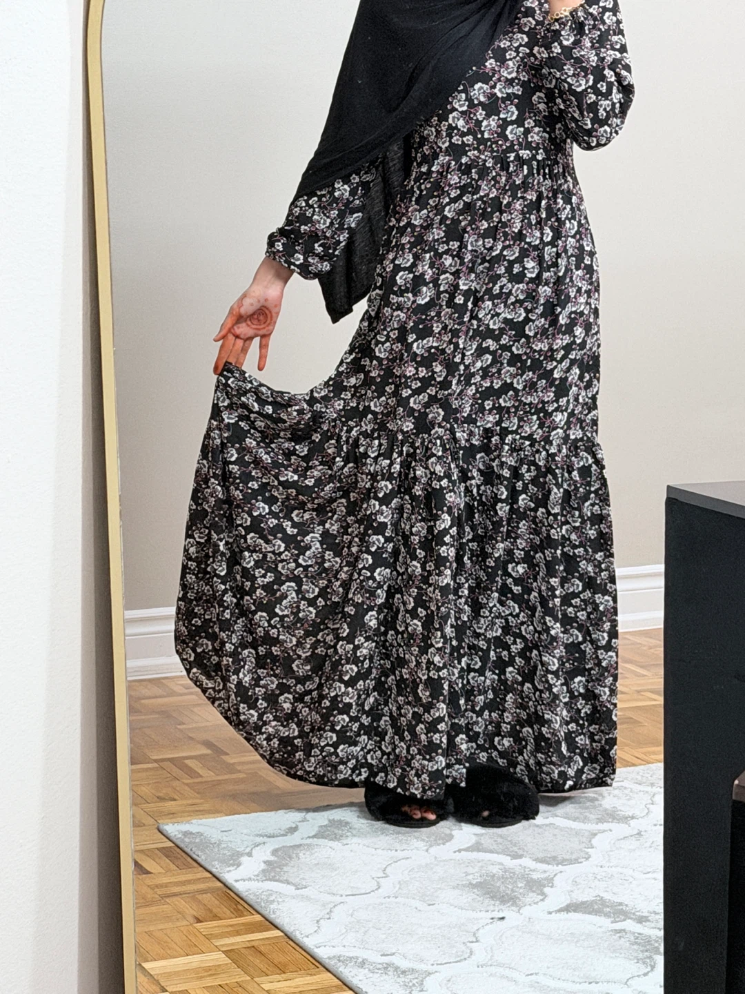 Black Floral Maxi Dress