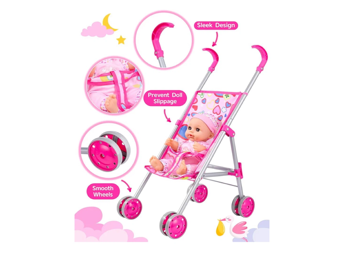 GAGAKU Baby Doll Stroller Set with Doll and Accessories - photo 2