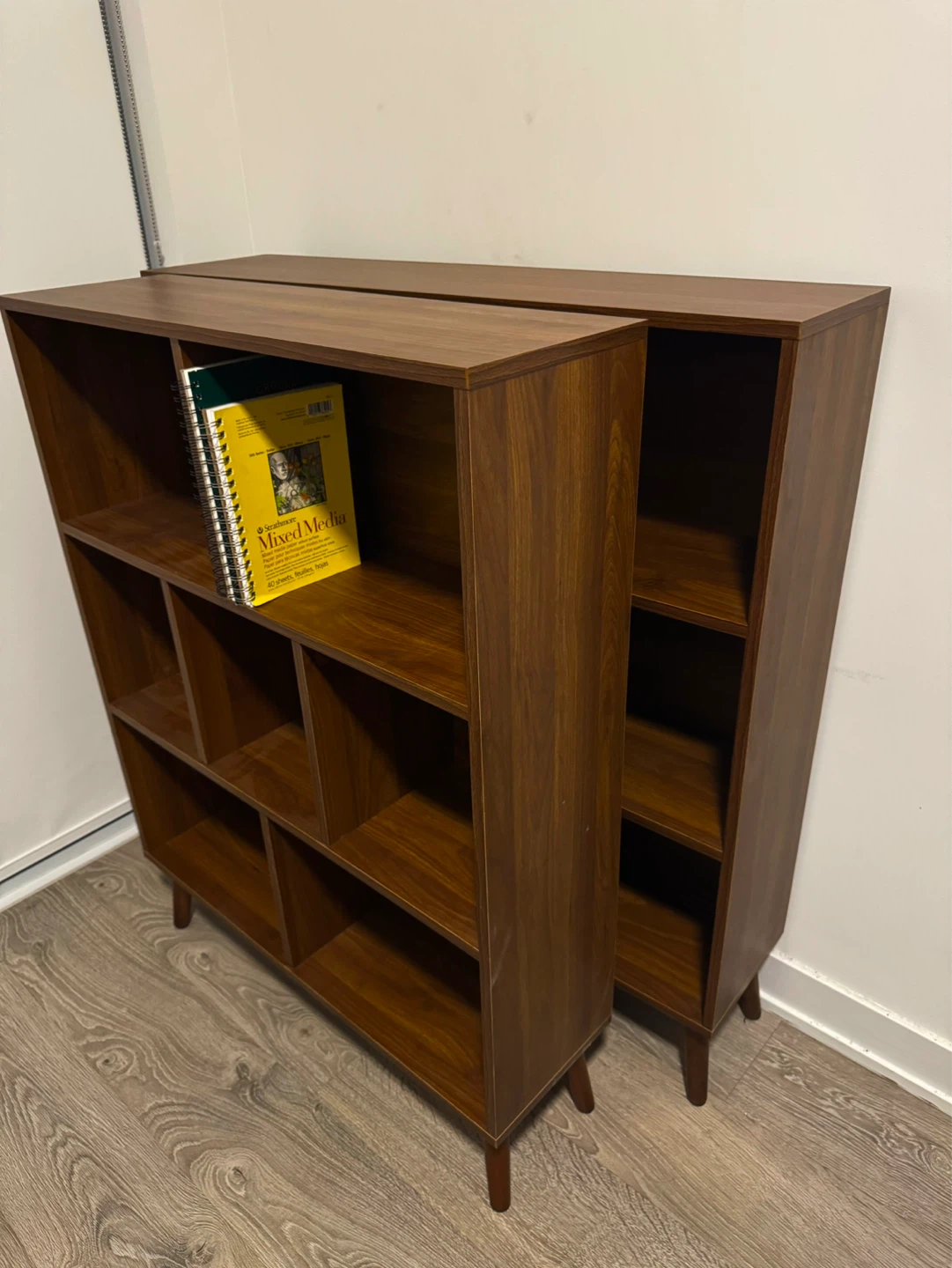 Mid-Century Modern Style Bookshelf - Walnut Finish - photo 3