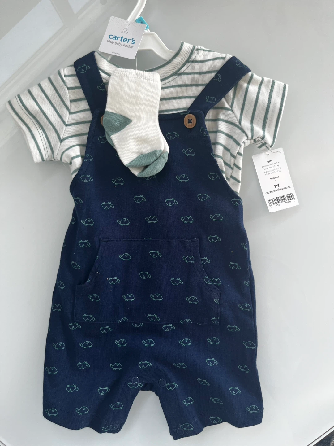 Carter's Baby Boy Turtle Overalls & Top Set - 6 Months