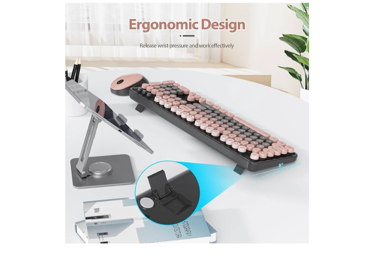 Wireless Keyboard and Mouse Combo Set - Black & Rose Gold - photo 4