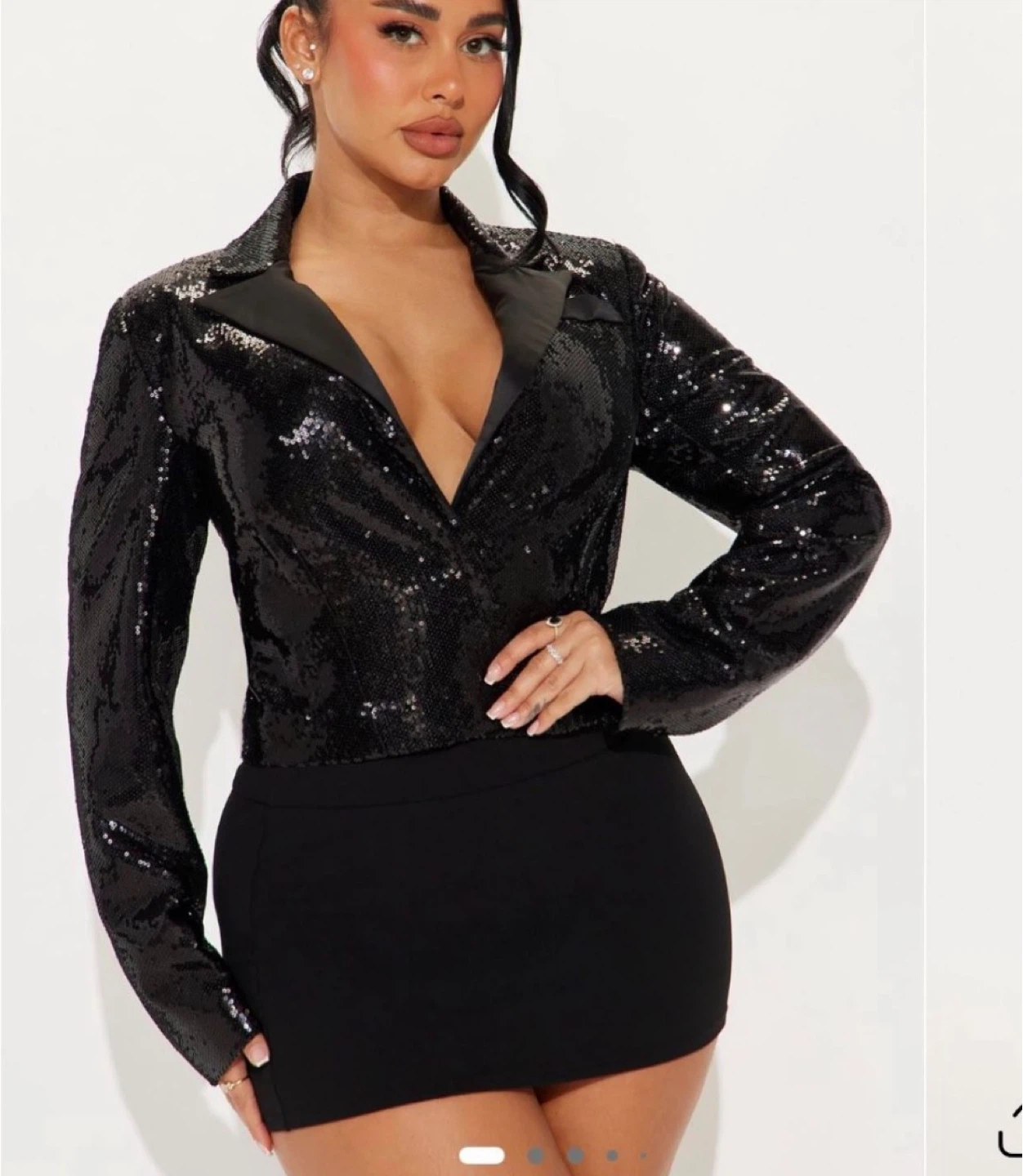 Fashion Nova Black Sequin Blazer