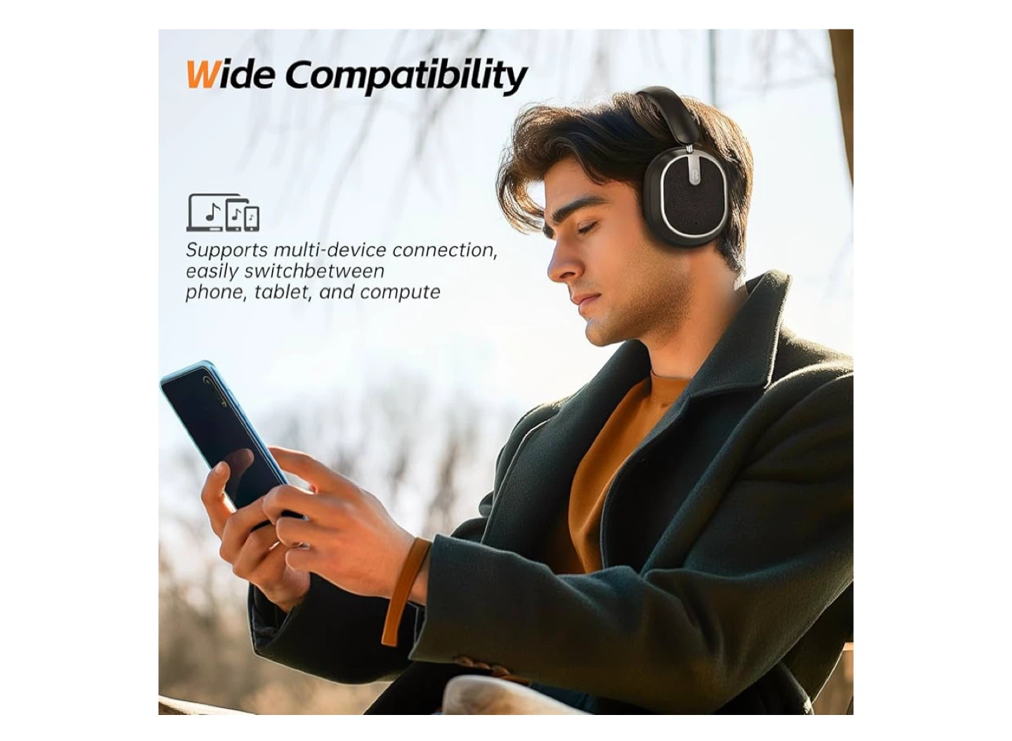 Black Over-Ear Bluetooth 6.0 Headphones - photo 3